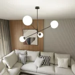 EMIBIG LINEAR 4 BLACK/OPAL Fekete Beltéri Függőlámpa E14 IP20 EB-1169-4
