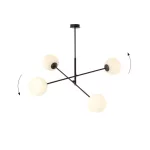 EMIBIG LINEAR 4 BLACK/OPAL Fekete Beltéri Függőlámpa E14 IP20 EB-1169-4