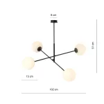 EMIBIG LINEAR 4 BLACK/OPAL Fekete Beltéri Függőlámpa E14 IP20 EB-1169-4