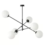 EMIBIG LINEAR 6 BLACK/OPAL Fekete Beltéri Függőlámpa E14 IP20 EB-1169-6