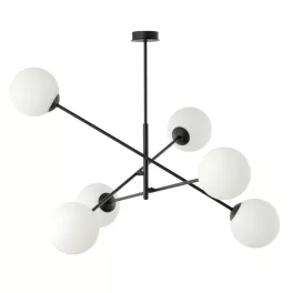   EMIBIG LINEAR 6 BLACK/OPAL Fekete Beltéri Függőlámpa E14 IP20 EB-1169-6
