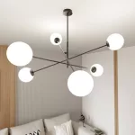 EMIBIG LINEAR 6 BLACK/OPAL Fekete Beltéri Függőlámpa E14 IP20 EB-1169-6