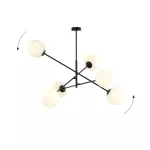EMIBIG LINEAR 6 BLACK/OPAL Fekete Beltéri Függőlámpa E14 IP20 EB-1169-6