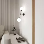 EMIBIG LINEAR K2 BLACK/OPAL Fekete Beltéri Fali lámpa E14 IP20 EB-1169-K2