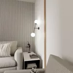 EMIBIG LINEAR K2 BLACK/OPAL Fekete Beltéri Fali lámpa E14 IP20 EB-1169-K2