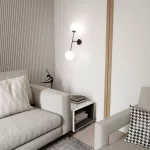 EMIBIG LINEAR K2 BLACK/OPAL Fekete Beltéri Fali lámpa E14 IP20 EB-1169-K2