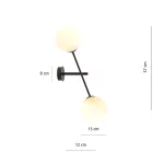 EMIBIG LINEAR K2 BLACK/OPAL Fekete Beltéri Fali lámpa E14 IP20 EB-1169-K2