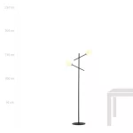 EMIBIG LINEAR LP2 BLACK/OPAL Fekete Beltéri Állólámpa E14 IP20 EB-1169-LP2