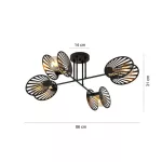 EMIBIG TALIA 4 BLACK Fekete Beltéri Mennyezeti lámpa E27 IP20 EB-1181-4