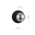 EMIBIG OSLO K1 BLACK/GRAFIT Fekete Beltéri Fali lámpa E14 IP20 EB-1186-K1