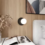 EMIBIG OSLO K1 BLACK/OPAL Fekete Beltéri Fali lámpa E14 IP20 EB-1187-K1