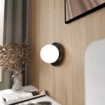 EMIBIG OSLO K1 BLACK/OPAL Fekete Beltéri Fali lámpa E14 IP20 EB-1187-K1