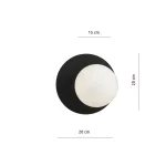 EMIBIG OSLO K1 BLACK/OPAL Fekete Beltéri Fali lámpa E14 IP20 EB-1187-K1