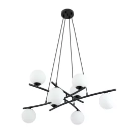   EMIBIG ESSA 8 OPAL Fekete Beltéri Függőlámpa E14 IP20 EB-1201-8