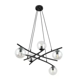   EMIBIG ESSA 5 TRANSPARENT Fekete Beltéri Függőlámpa E14 IP20 EB-1202-5