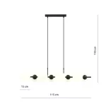 EMIBIG RORY 8 OPAL Fekete Beltéri Függőlámpa E14 IP20 EB-1205-8