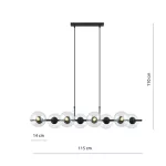 EMIBIG RORY 8 TRANSPARENT Fekete Beltéri Függőlámpa E14 IP20 EB-1206-8