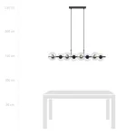 EMIBIG RORY 8 TRANSPARENT Fekete Beltéri Függőlámpa E14 IP20 EB-1206-8
