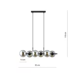 EMIBIG RORY 6 GRAFIT Fekete Beltéri Függőlámpa E14 IP20 EB-1207-6