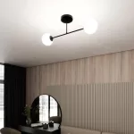 EMIBIG ROMA 2 BL OPAL Fekete Beltéri Mennyezeti lámpa E14 IP20 EB-1232-2