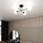 EMIBIG ROMA 4 BL OPAL Fekete Beltéri Mennyezeti lámpa E14 IP20 EB-1232-4