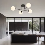 EMIBIG ROMA 4 BL OPAL Fekete Beltéri Mennyezeti lámpa E14 IP20 EB-1232-4