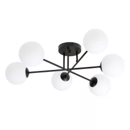   EMIBIG ROMA 6 BL OPAL Fekete Beltéri Mennyezeti lámpa E14 IP20 EB-1232-6