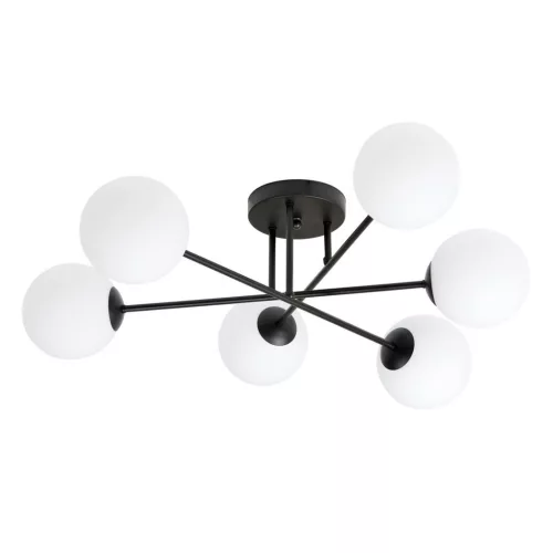 EMIBIG ROMA 6 BL OPAL Fekete Beltéri Mennyezeti lámpa E14 IP20 EB-1232-6
