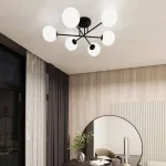 EMIBIG ROMA 6 BL OPAL Fekete Beltéri Mennyezeti lámpa E14 IP20 EB-1232-6
