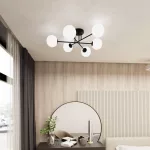 EMIBIG ROMA 6 BL OPAL Fekete Beltéri Mennyezeti lámpa E14 IP20 EB-1232-6