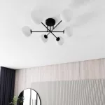 EMIBIG ROMA 6 BL OPAL Fekete Beltéri Mennyezeti lámpa E14 IP20 EB-1232-6