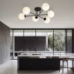 EMIBIG ROMA 6 BL OPAL Fekete Beltéri Mennyezeti lámpa E14 IP20 EB-1232-6