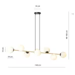 EMIBIG GRAVITY 8 BL OPAL Fekete Beltéri Függőlámpa E14 IP20 EB-1241-8