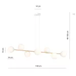 EMIBIG GRAVITY 8  WH GOLD Fehér Beltéri Függőlámpa E14 IP20 EB-1242-8
