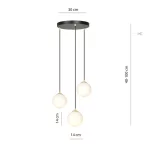EMIBIG ROYAL 3 BL Fekete Beltéri Függőlámpa E14 IP20 EB-1243-3