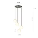 EMIBIG ROYAL 4 BL Fekete Beltéri Függőlámpa E14 IP20 EB-1243-4