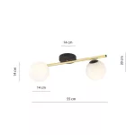 EMIBIG SPLENDI 2 BL OPAL Fekete Beltéri Mennyezeti lámpa E14 IP20 EB-1248-2