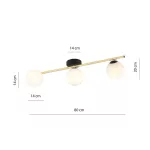 EMIBIG SPLENDI 3 BL OPAL Fekete Beltéri Mennyezeti lámpa E14 IP20 EB-1248-3