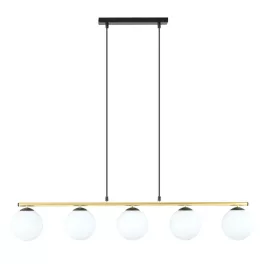   EMIBIG ALLORA 5 BL OPAL Fekete Beltéri Függőlámpa E14 IP20 EB-1254-5