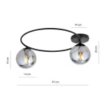 EMIBIG SOPRA 2 BL GRAFIT Fekete Beltéri Mennyezeti lámpa E14 IP20 EB-1256-2
