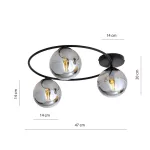 EMIBIG SOPRA 3 BL GRAFIT Fekete Beltéri Mennyezeti lámpa E14 IP20 EB-1256-3