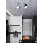 EMIBIG SOPRA 2 BL OPAL Fekete Beltéri Mennyezeti lámpa E14 IP20 EB-1257-2