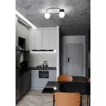 EMIBIG SOPRA 2 BL OPAL Fekete Beltéri Mennyezeti lámpa E14 IP20 EB-1257-2