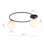 EMIBIG SOPRA 2 BL OPAL Fekete Beltéri Mennyezeti lámpa E14 IP20 EB-1257-2