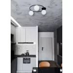 EMIBIG SOPRA 3 BL OPAL Fekete Beltéri Mennyezeti lámpa E14 IP20 EB-1257-3