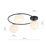EMIBIG SOPRA 3 BL OPAL Fekete Beltéri Mennyezeti lámpa E14 IP20 EB-1257-3