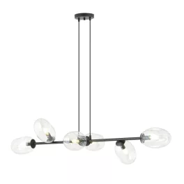   EMIBIG PANDORA 6 BL TRANSPARENT Fekete Beltéri Függőlámpa E14 IP20 EB-1262-6