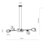 EMIBIG PANDORA 6 BL GRAFIT Fekete Beltéri Függőlámpa E14 IP20 EB-1263-6