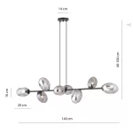 EMIBIG PANDORA 8 BL GRAFIT Fekete Beltéri Függőlámpa E14 IP20 EB-1263-8