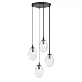   EMIBIG ASTRAL 4 BL PREMIUM TRANSPARENT Fekete Beltéri Függőlámpa E14 IP20 EB-1265-4PREM